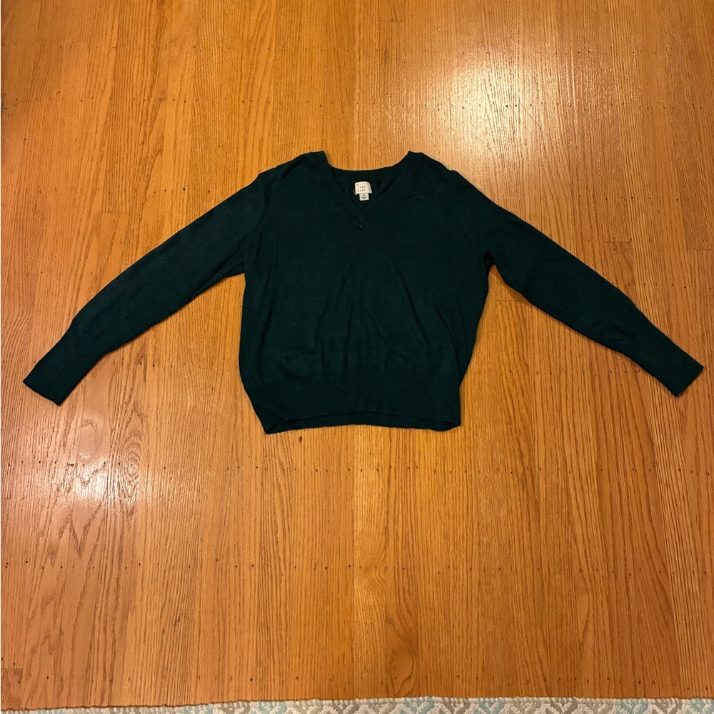 A New Day Deep Green V-Neck Sweater